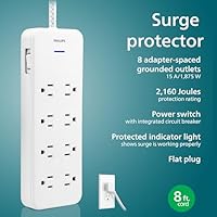 Philips EZFit 8-Outlet Surge Protector Power Strip — image 2