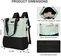 CYUREAY Convertible Laptop Backpack for Women 15.6 Inch — image 4