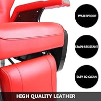 Paddie Red Barber Chair Heavy Duty Reclining Hydraulic — image 6