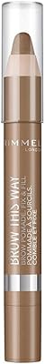 Rimmel London Brow This Way Brow Pomade Fix & Fill, Medium Brown