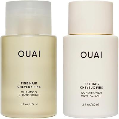OUAI Fine Hair Shampoo & Conditioner Set, Travel Size - 3 Oz