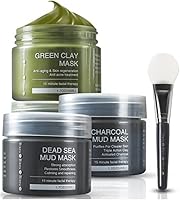 Bisou Bisou Bisou Clay, Dead Sea Mud & Charcoal Gel Face Mask Trio with Applicator — image 1