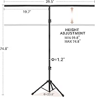 CludPark 6.5x3.2ft T-Shape Backdrop Stand — image 2