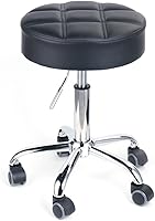 Leopard Rolling Stool, Adjustable Work Medical Stool with Wheels - Black — image 1