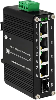 Steloproad Mini Industrial 4-Port Gigabit Ethernet POE+ Switch with SFP