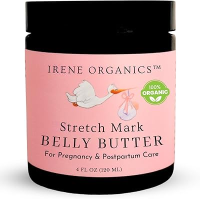 Irene Organics Organic Belly Butter for Pregnancy Stretch Mark Prevention 4oz