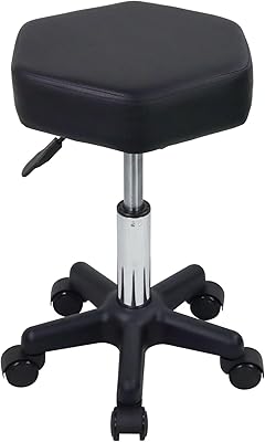 FURWOO Hexagon Rolling Stool with Wheels