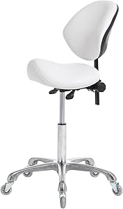 FRNIAMC Ergonomic Saddle Stool with Backrest (White) Review