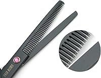 Smithking 7.0 Inches Professional Hair Cutting Thinning Scissors Set with Razor (Black) — image 9