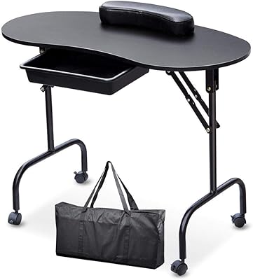 Topeakmart Manicure Nail Table Station - 37-inch Black
