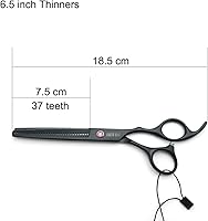 Smithking 7.0 Inches Professional Hair Cutting Thinning Scissors Set with Razor (Black) — image 7