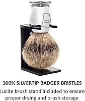 Parker 100% Silvertip Badger Shaving Brush – Chrome Handle & Stand — image 5