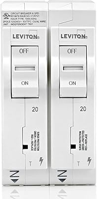 Leviton LSPD2-T Surge Protective Device with 2-20A 1-Pole Breakers