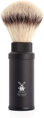 MÜHLE Travel Black Aluminum Silvertip Fibre Shaving Brush