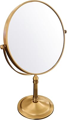 Gecious Antique Brass Makeup Mirror 1X/10X 8 Inch