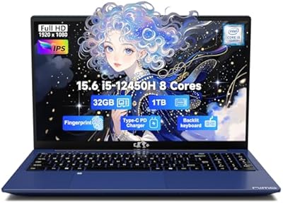 NIMO N156B 15.6″ FHD Business Laptop, Intel Core i5-12450H, 32GB RAM, 1TB SSD