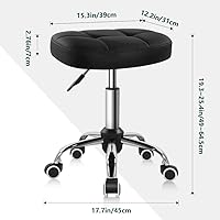 BFTOU Black Minimalist Swivel Stool with Wheels — image 2