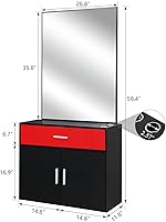 Winado Wall Mount Salon Station with Mirror & Storage Cabinet — image 3