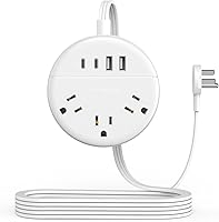 NTONPOWER 10 ft Flat Extension Cord with 3 Outlets & 4 USB Ports — image 1