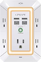 QINLIANF 3-Sided Outlet Extender with Night Light — image 1