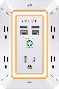 QINLIANF 3-Sided Outlet Extender with Night Light Review