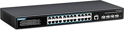 YuanLey 28-Port Gigabit Managed Switch with 4x 10G SFP+