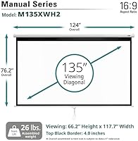 Elite Screens Manual Series M135XWH2 135-inch 16:9 Pull Down Projector Screen — image 7