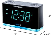 Emerson ER100301 Smartset Alarm Clock Radio with Bluetooth and USB Charging — image 9
