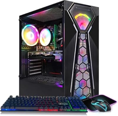STGAubron Gaming PC Desktop, Intel 10th Gen G5905, Radeon RX 580 8GB, 16GB RAM, 1TB SSD