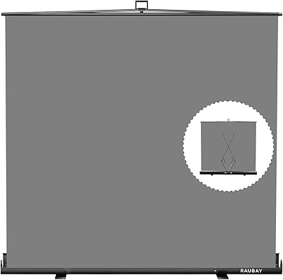 RAUBAY 78.7 x 82.7in Large Collapsible Gray Backdrop Screen