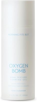 NOTHING FITS BUT Oxygen Bomb Dual Texture Pore Purifying Foaming Gel Facial Mask & Cleanser, 3.4 Fl Oz