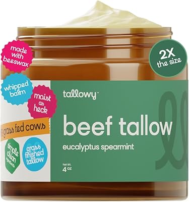 Tallowy Grass-Fed Beef Tallow Balm Eucalyptus Spearmint 4 oz