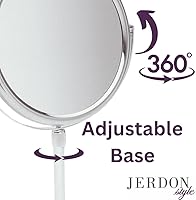 Jerdon Two-Sided Tabletop Makeup Vanity Mirror - 9-Inch, 5X-1X Magnification — image 4