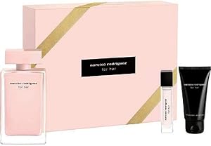 Narciso Rodriguez For Her 3-Piece Set, 3.3oz Eau De Parfum + 0.34oz Purse Spray + 1.6oz Body Lotion