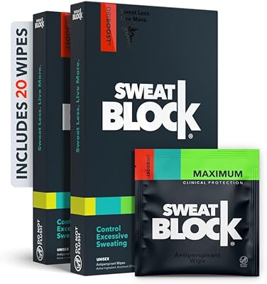 SweatBlock Antiperspirant Wipes – 20 Wipes