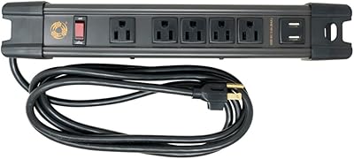 Southwire 5 Outlet All-Metal Magnetic Power Strip with 2.4A USB