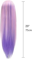 TopDirect 29″ Mannequin Head with Hair, Pink Purple — image 6