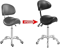 Antlu Saddle Stool Rolling Chair with Back Support — image 4