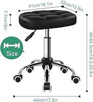 FURWOO Oval Rolling Stool Height Adjustable Massage Chair with Wheels for Spa Salon — image 2
