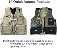 FoRapid Safari Photo Vest Photography Travel Hiking Fishing Camping Hunting — image 2