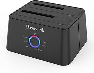 WAVLINK USB 3.0 and USB-C to SATA Dual-Bay External Hard Drive Docking Station