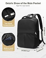 Black Laptop Backpack for Women and Men, 23L Capacity — image 2