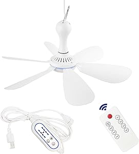 SCOOYEEES Silent USB Powered Ceiling Fan with Remote Control Review