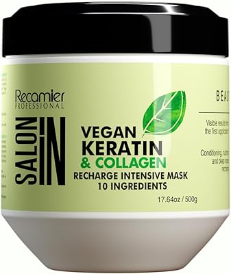 Recamier Professional Salon Vegan Keratin & Collagen Hair Recharge Intensive Mask 17.6oz