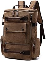Vintage Canvas Backpack Casual Travel Rucksack 15.6inch Laptop Daypack — image 1