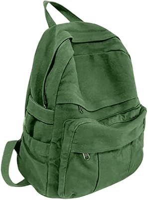 Green Canvas Backpack for Women