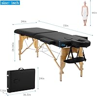 HHS Professional 84″ Portable Massage Table - Black — image 7