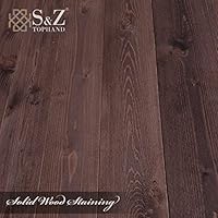 S&Z TOPHAND 28x84 in Brown British Brace Knotty Barn Door with 5FT Sliding Hardware Kit — image 4