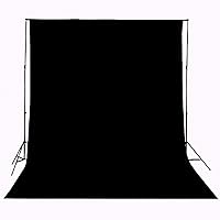 HMTFOTO 10x12ft Black Muslin Photography Backdrop — image 1