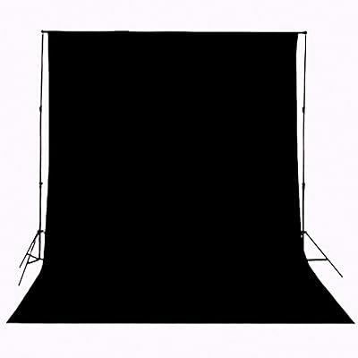 HMTFOTO 10x12ft Black Muslin Photography Backdrop